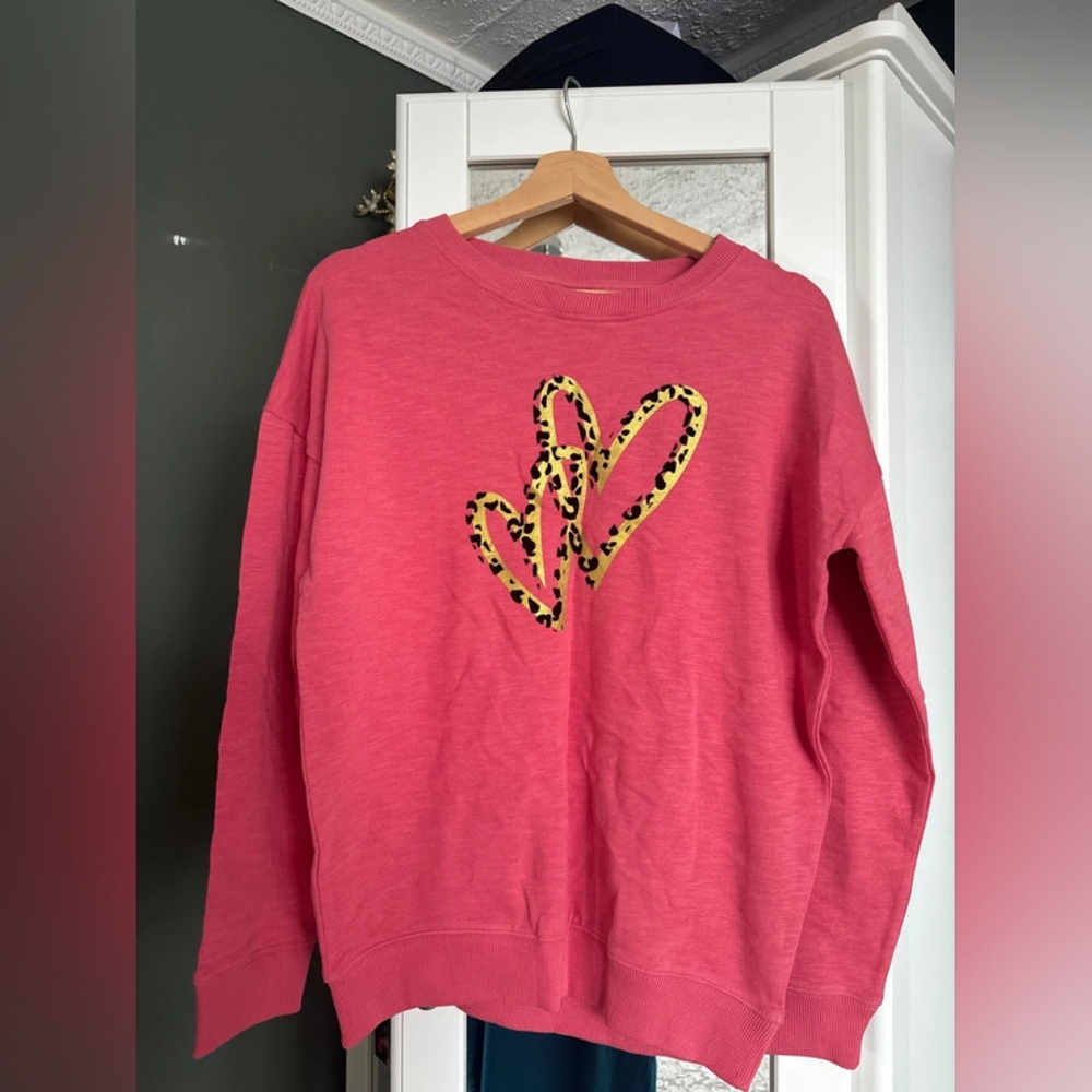 pink, cheetah print heart jumper